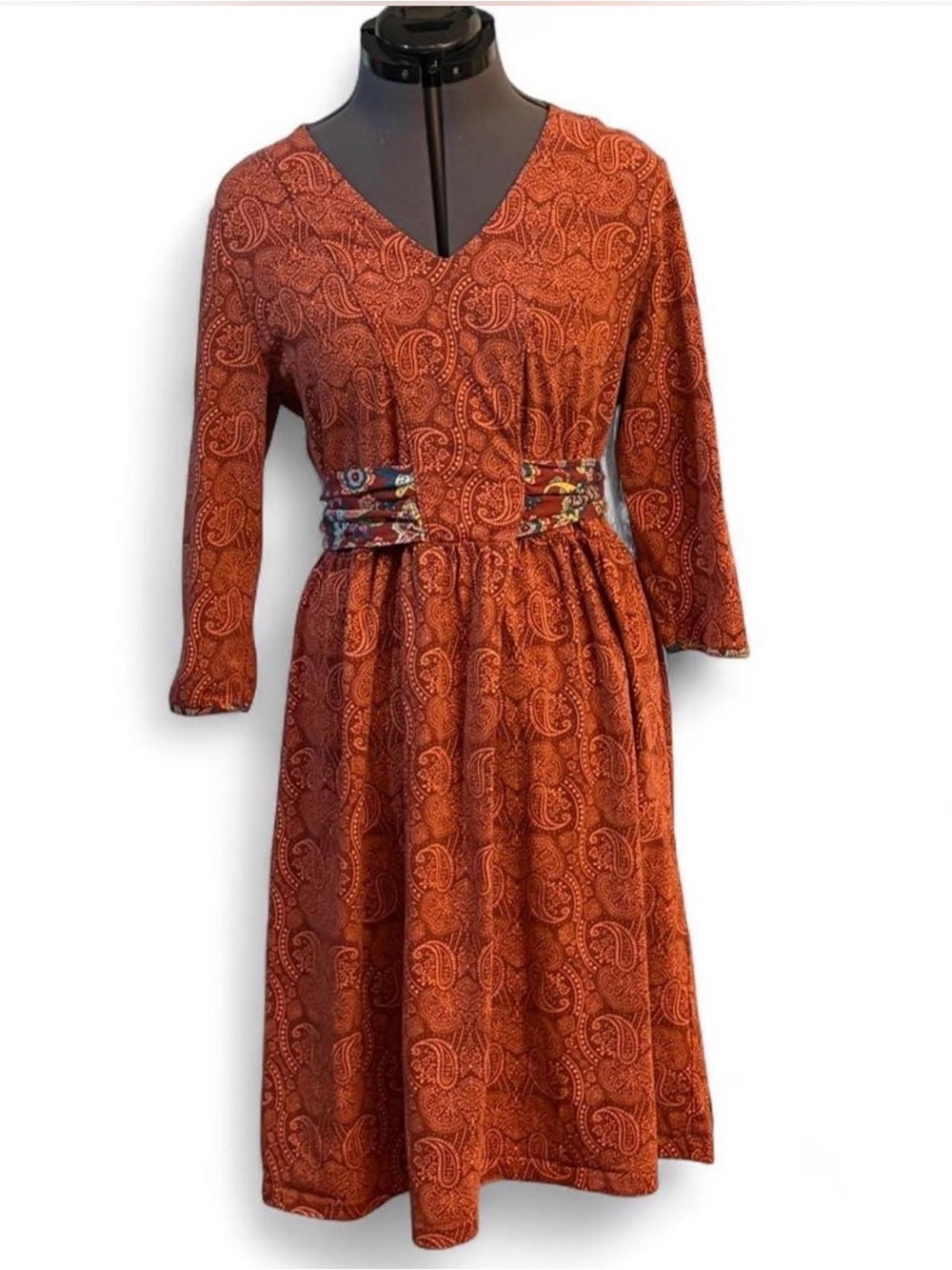 Matilda Jane Rust Paisley Long Sleeve Midi Dress